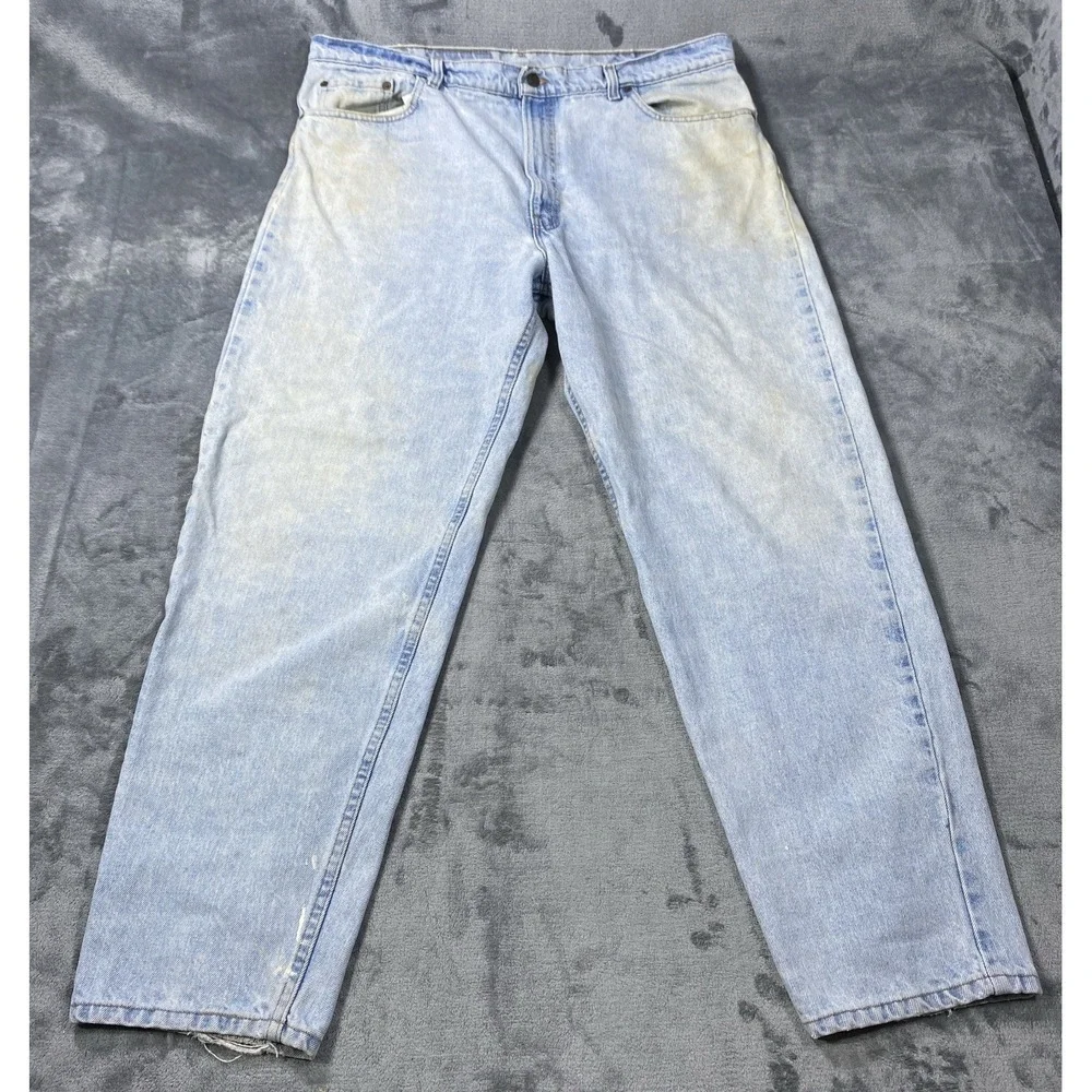 Vintage Levis 550 Jeans Fits 42x31 USA Made 1995 Tapered Relaxed Denim Work Fade
